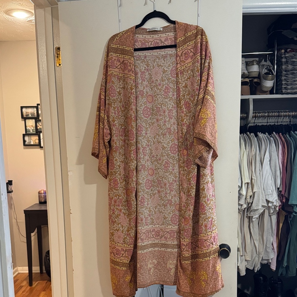 Bohemian Floral Kimono - Pink and Yellow